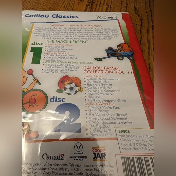 Caillou's Holiday Movie by Warner Home Video & Caillou Collection, Vol. 4 - Picture 2 of 4